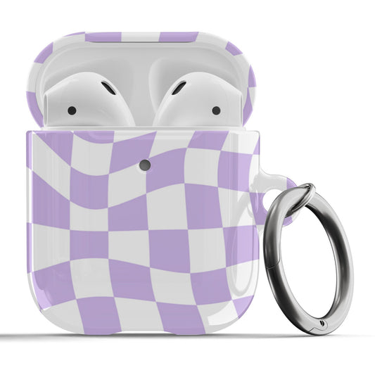 Purple Groovy Checkers Airpod Case - daziecases