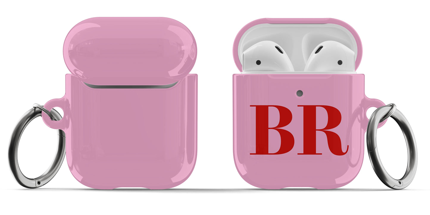 Pink and Red Initials Airpod Case - daziecases