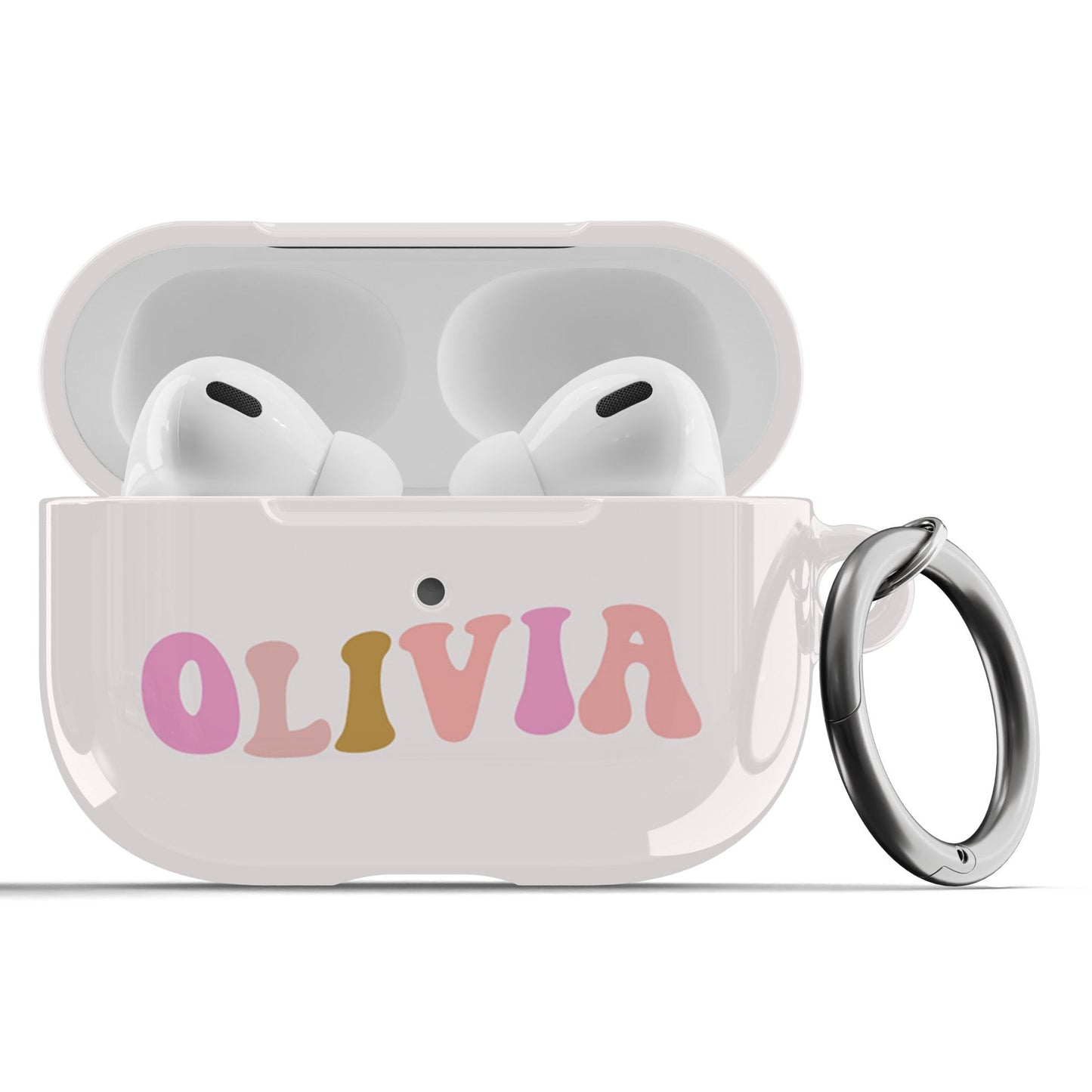 Pink and Gold Wavy Name Airpod Case - daziecases