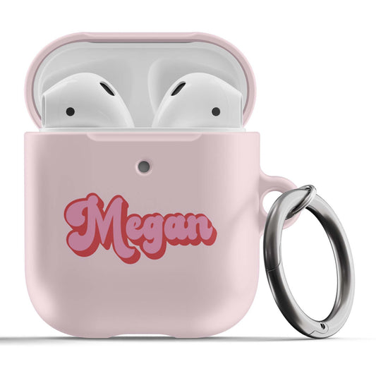 Pink and Red Retro Airpod Case - Personalized - daziecases