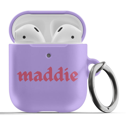 Purple and Red Name Airpod Case - daziecases